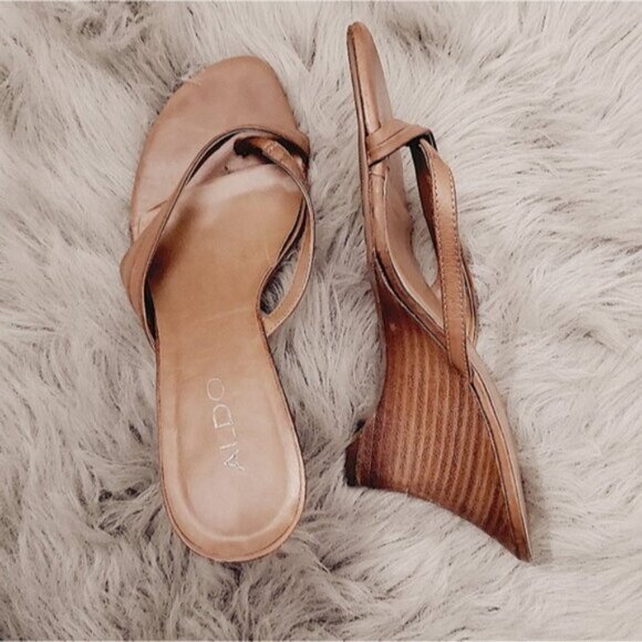 Vintage Slip on Kitten heel leather Sandal - Picture 3 of 12